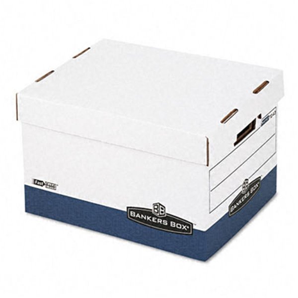 Bankers Box Bankers Box 0724303 R-Kive Max Storage Box- Letter/Legal- Locking Lid- White/Blue- 4/Carton 724303